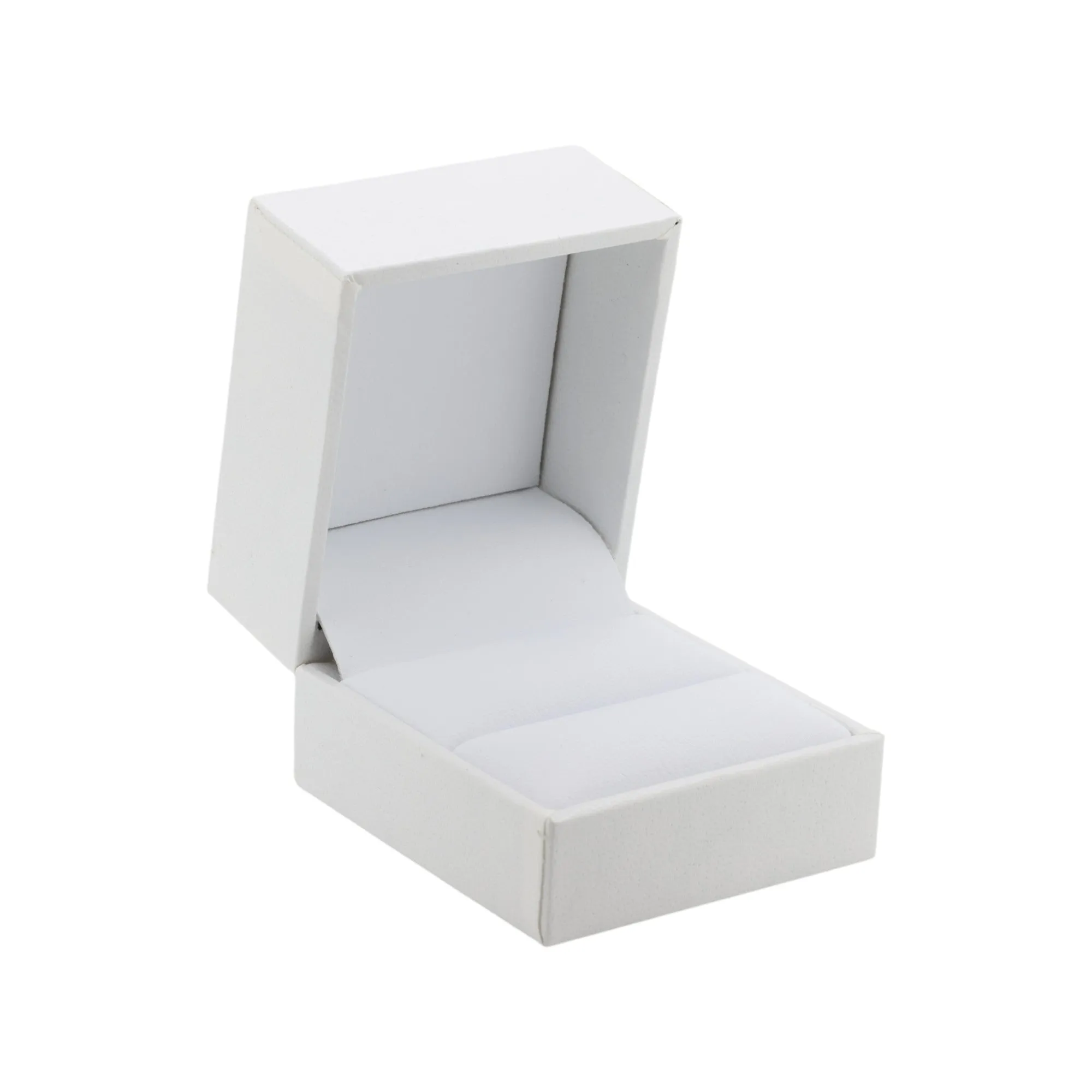 🆕📦 Leatherette Box with Ring Slot. Inner Leatherette (White Outer, White Inner)