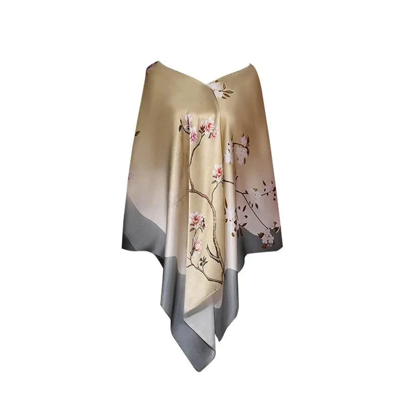 100% Mulberry Luxurious Silk Shawl Scarf for Women's Autumn 170x53cm