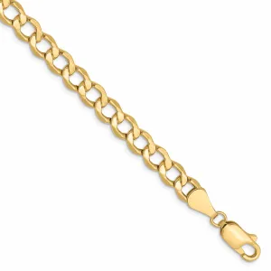 10k Yellow Gold 5.25m SemiSolid Curb Link Chain