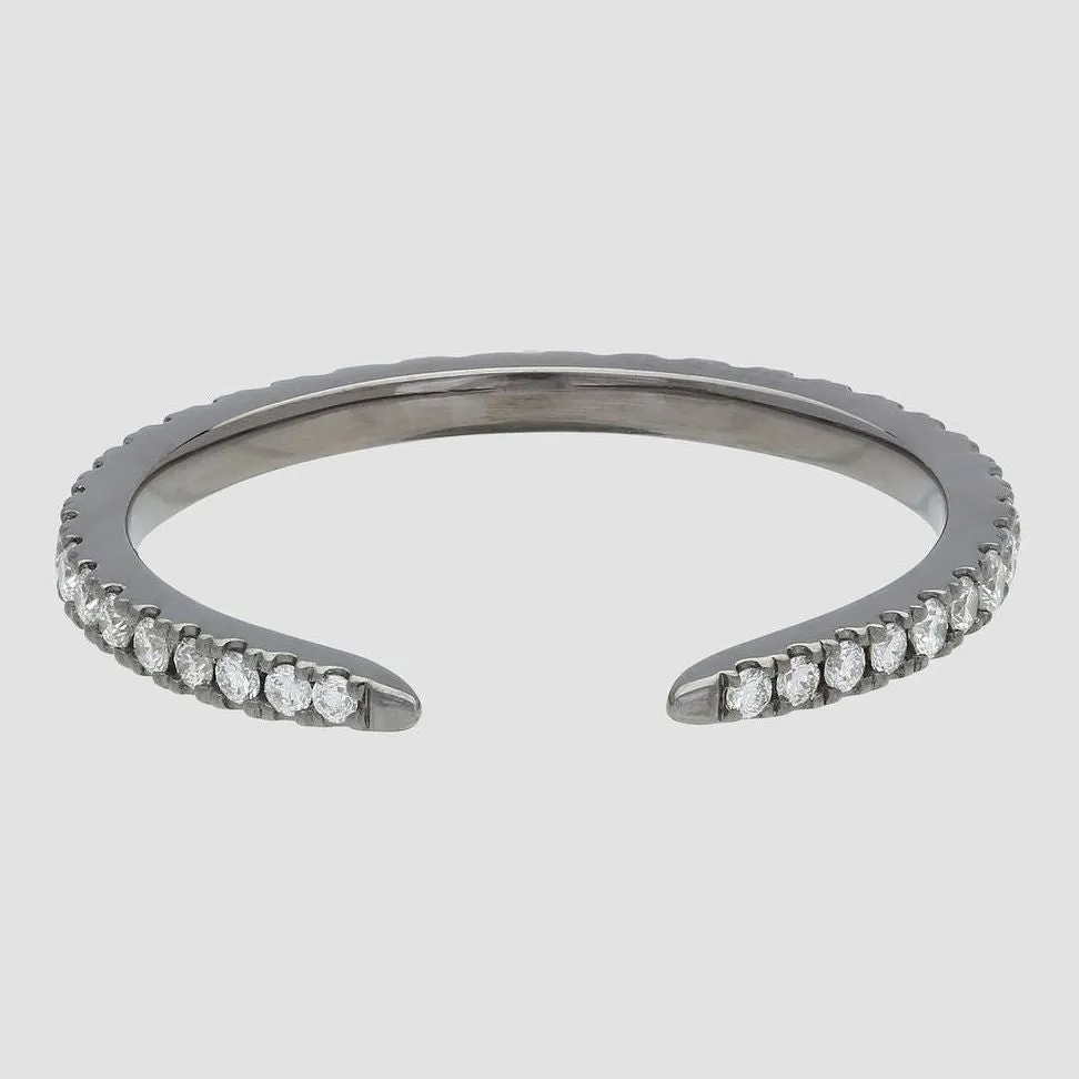 14K H-I/SI Open Band Diamond Ring