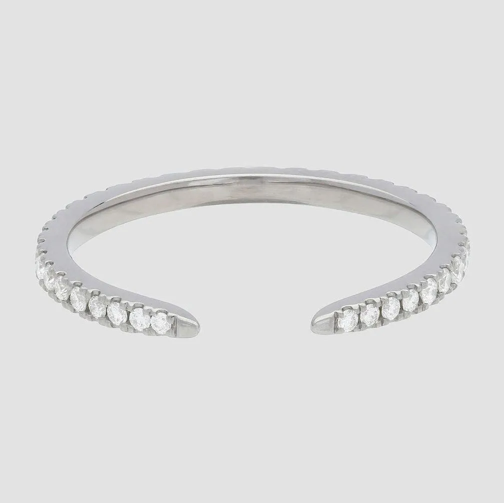 14K H-I/SI Open Band Diamond Ring