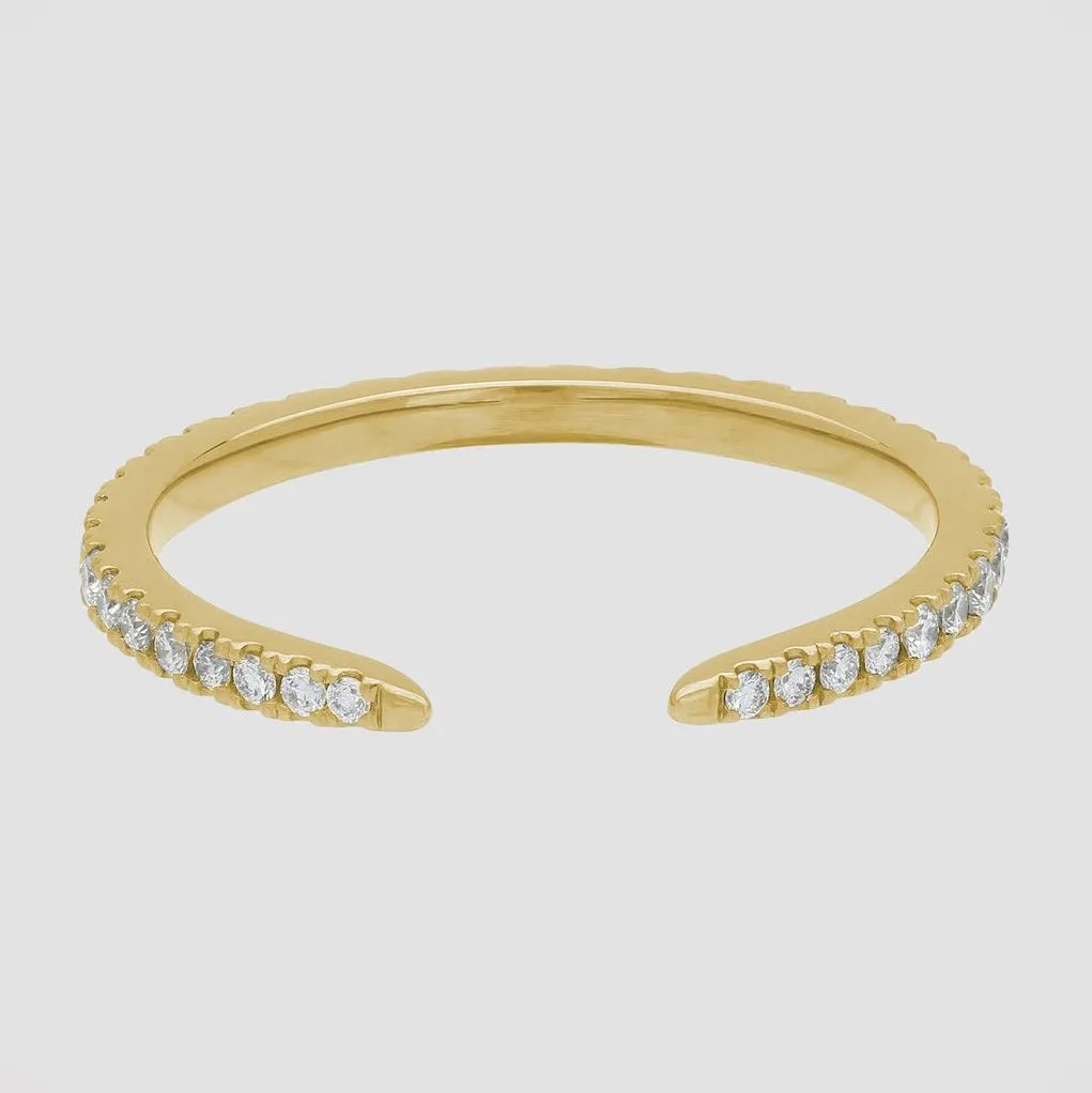 14K H-I/SI Open Band Diamond Ring