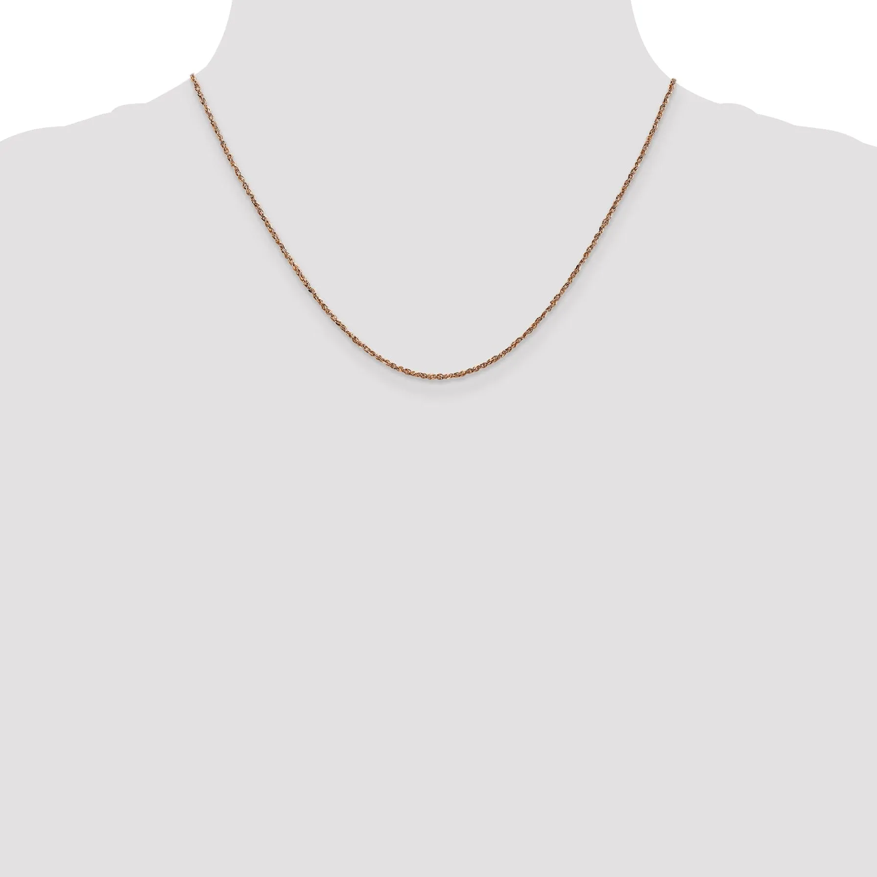 14K Rose Gold Polished 1.70mm Solid Ropa Chain