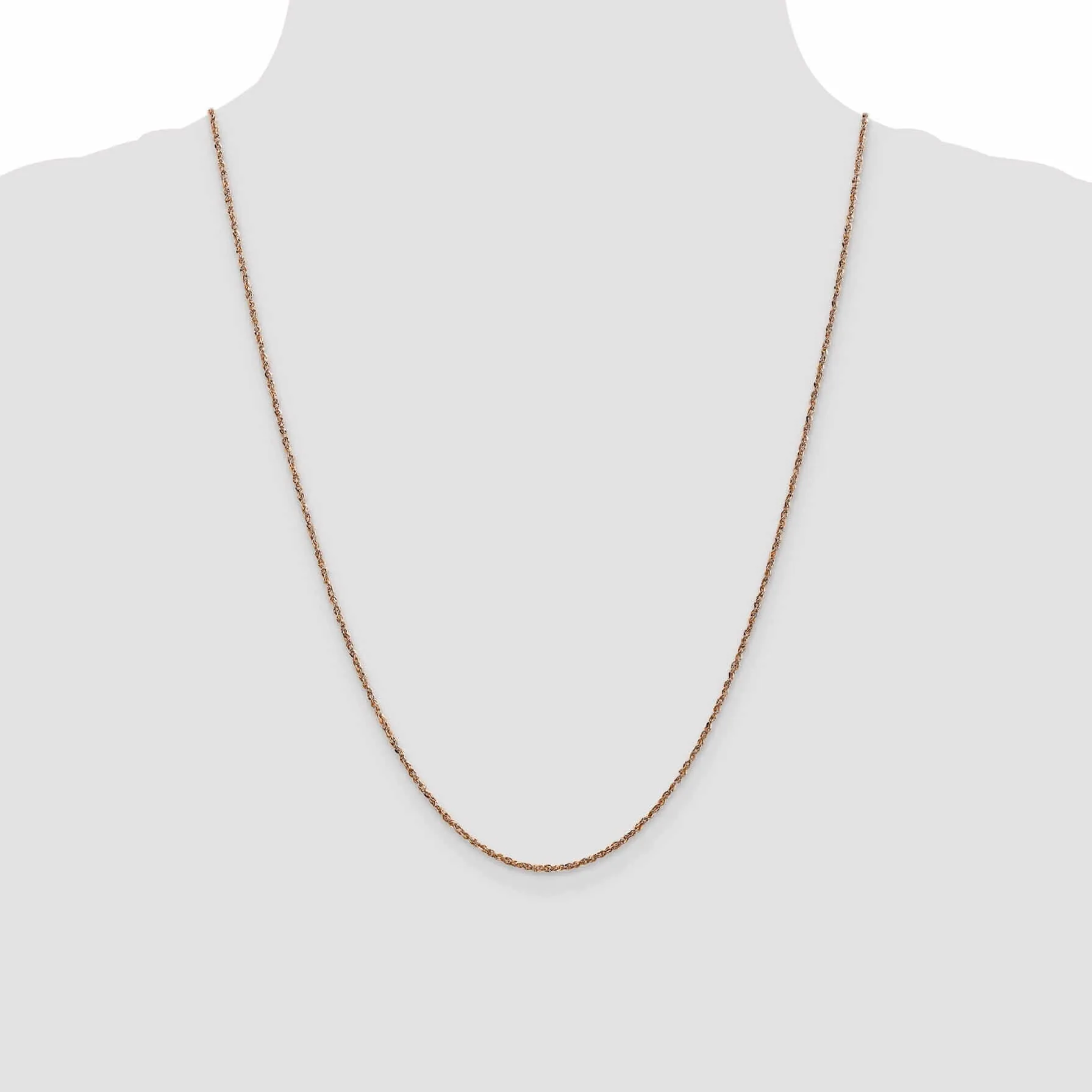 14K Rose Gold Polished 1.70mm Solid Ropa Chain