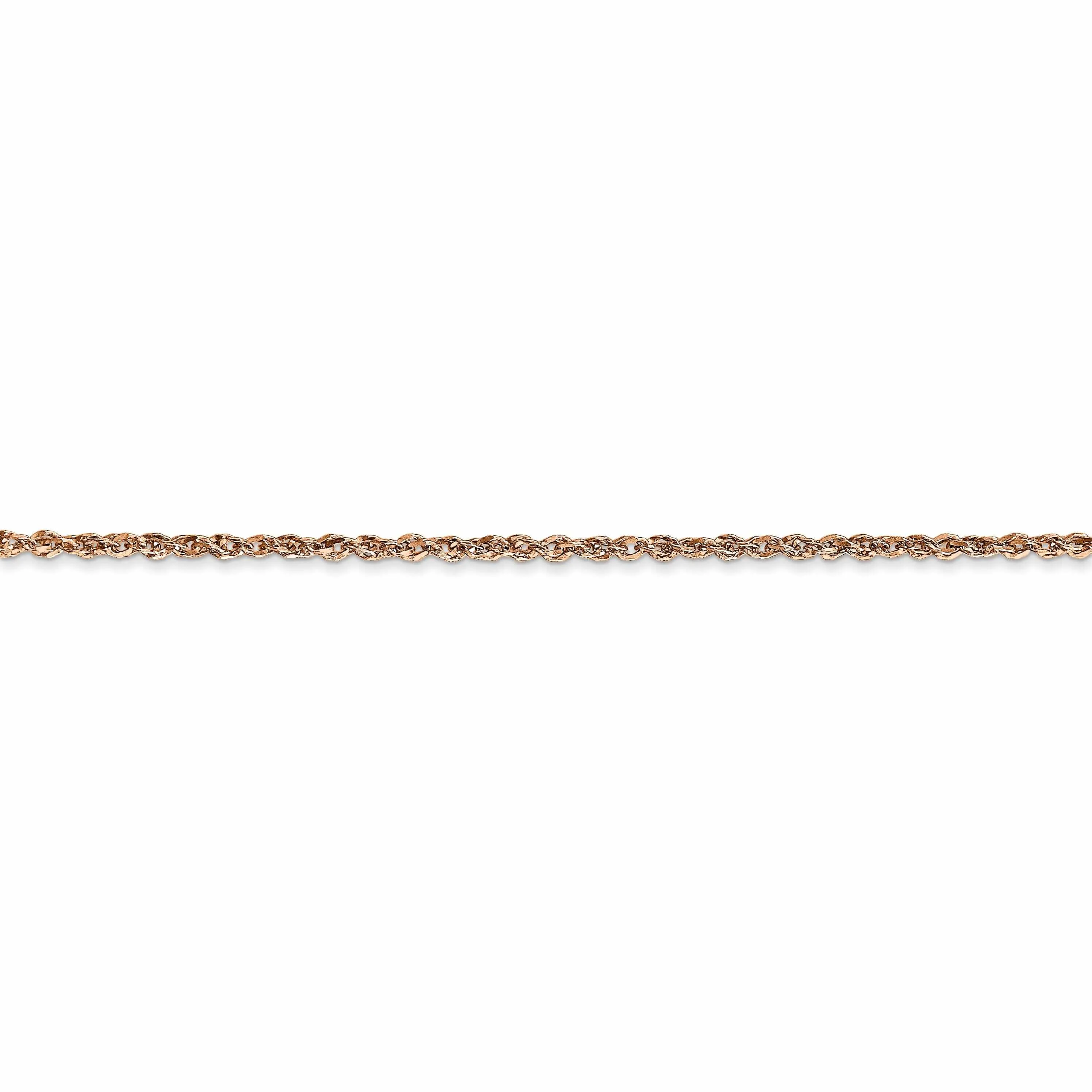 14K Rose Gold Polished 1.70mm Solid Ropa Chain