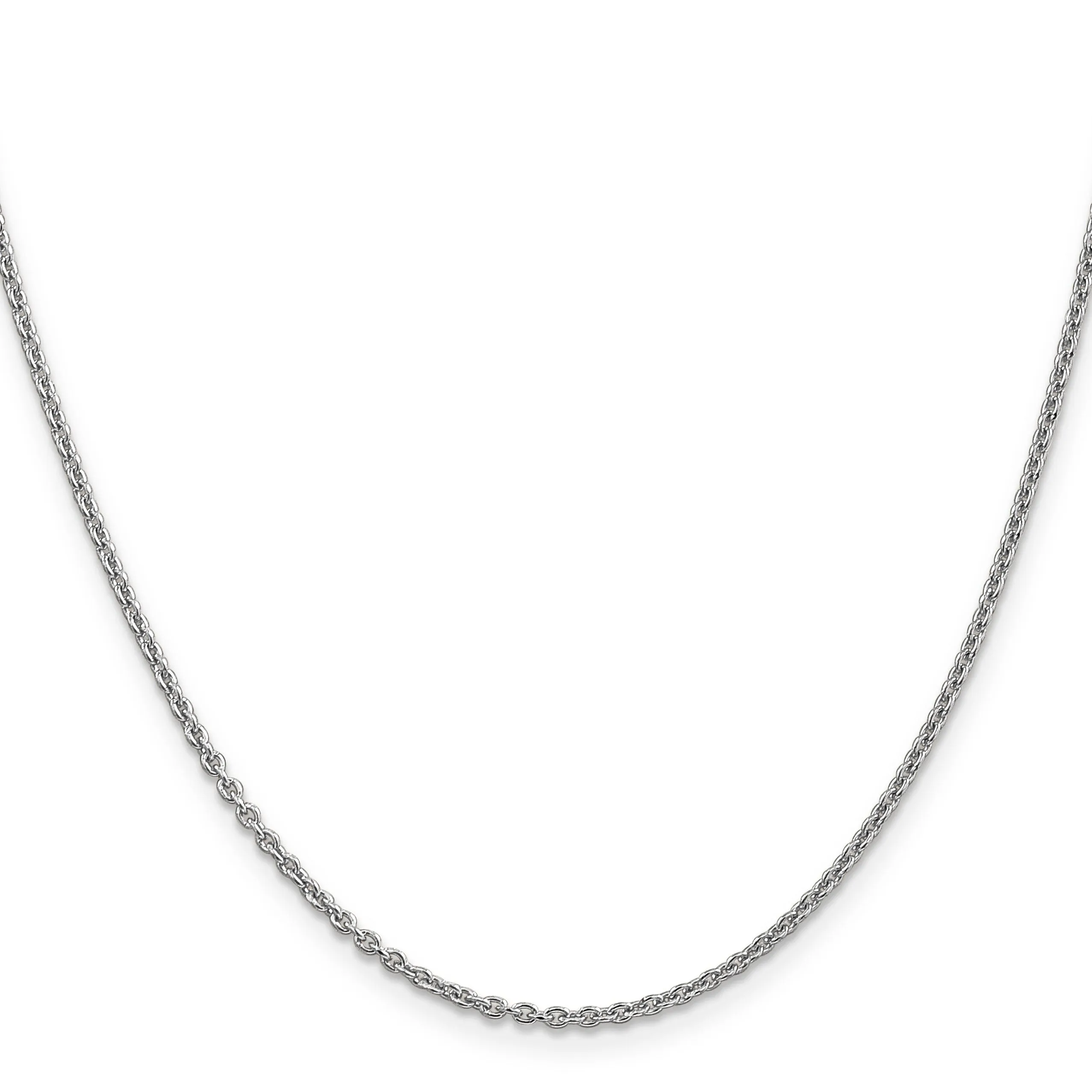 14K White Gold 1.8 m Round Cable Chain