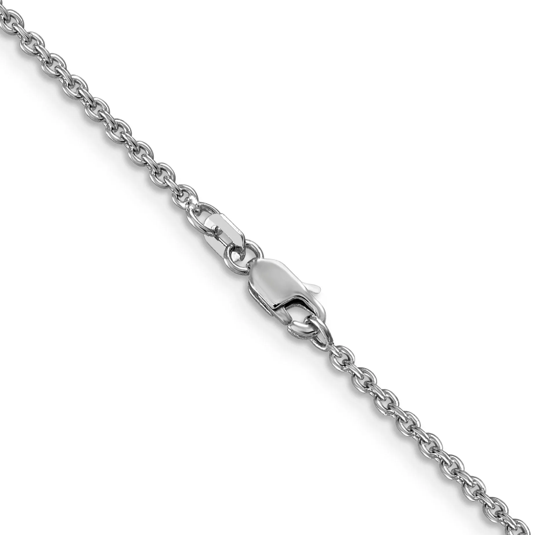 14K White Gold 1.8 m Round Cable Chain