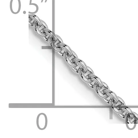 14K White Gold 1.8 m Round Cable Chain