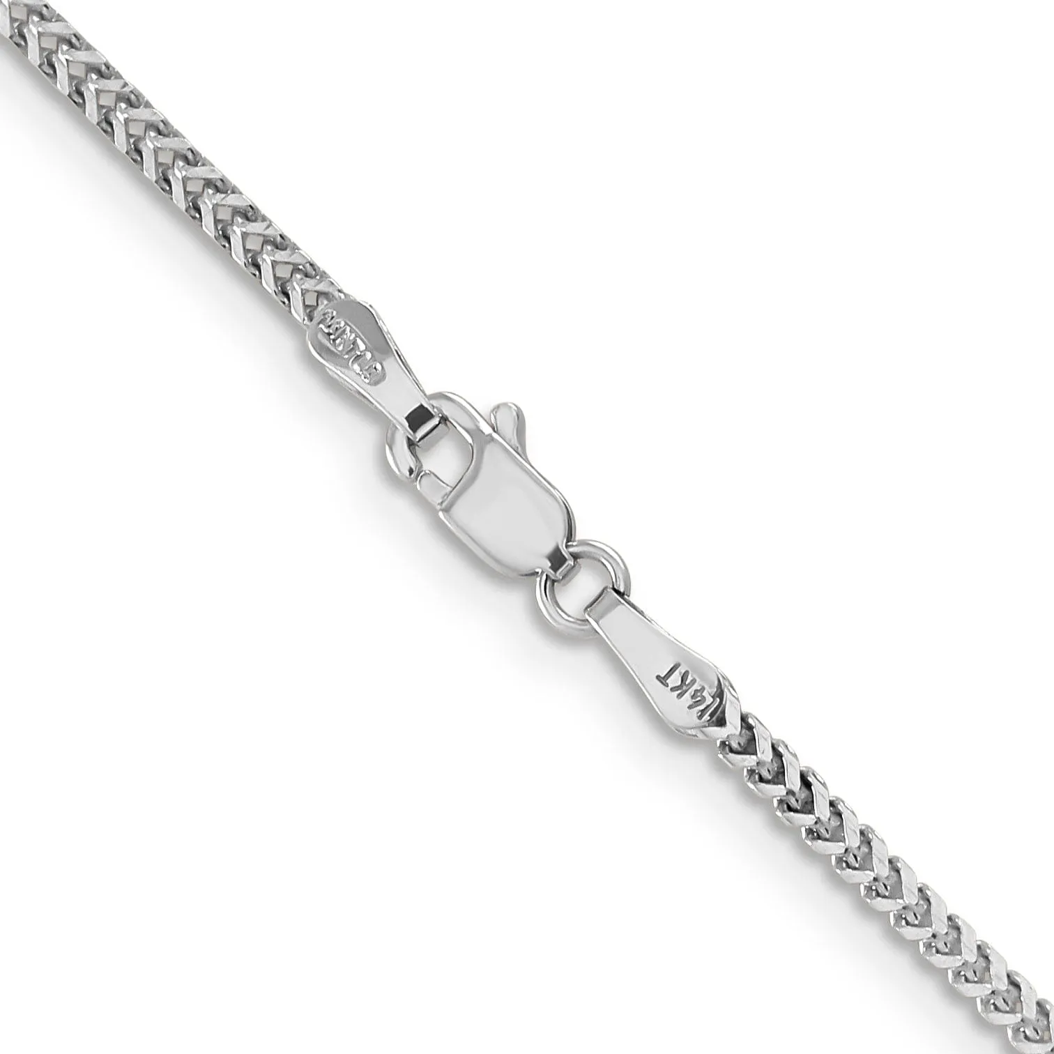 14k White Gold Polished 1.50mm Franco Chain