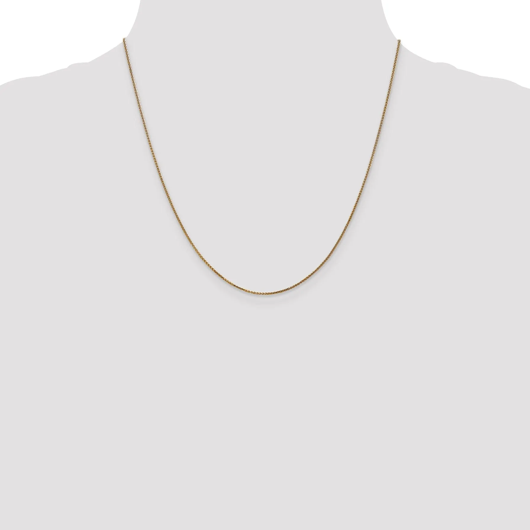 14k Yellow Gold 1.00mm Diamond Cut Spiga Chain