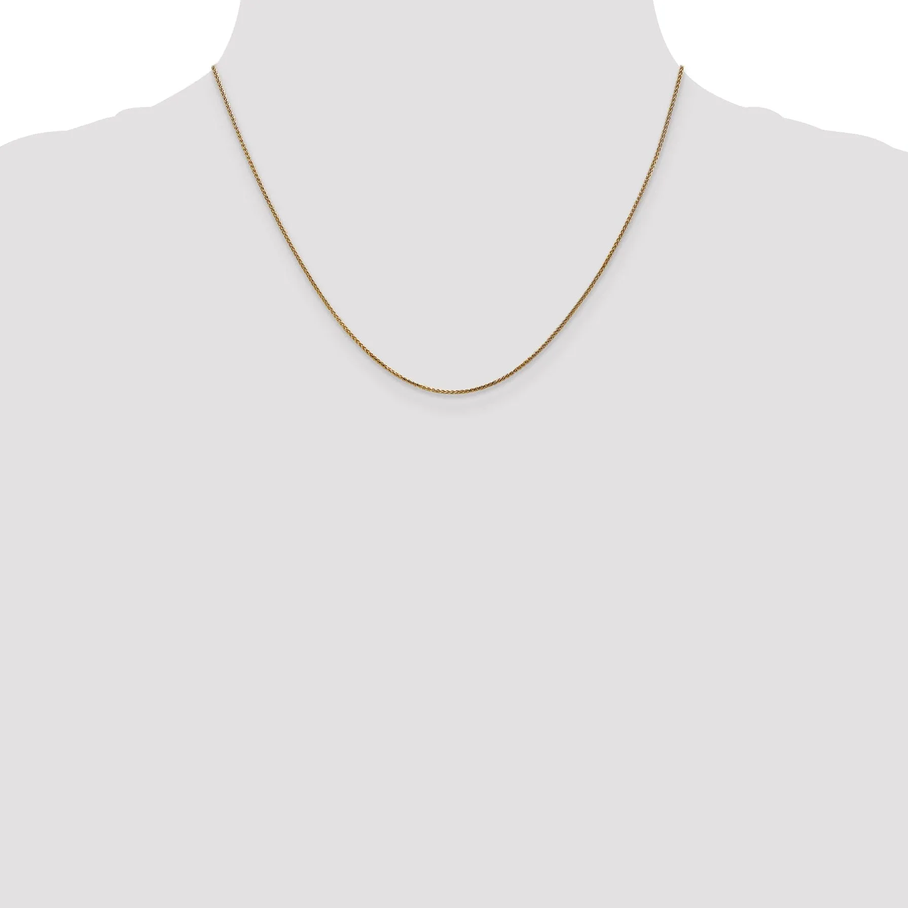 14k Yellow Gold 1.00mm Diamond Cut Spiga Chain