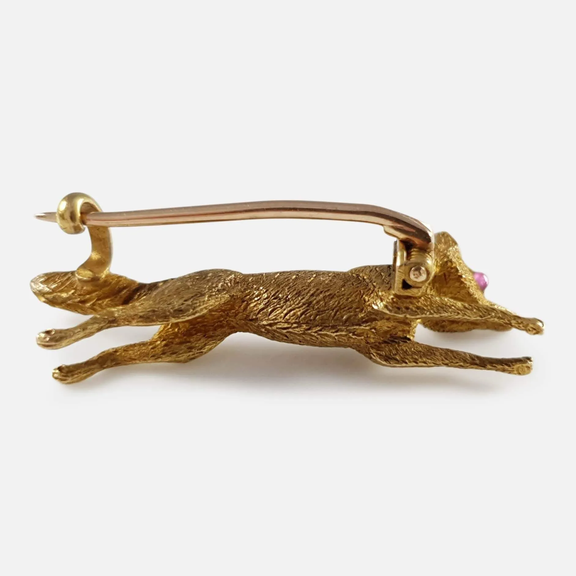 15ct Yellow Gold Fox Hunting Brooch