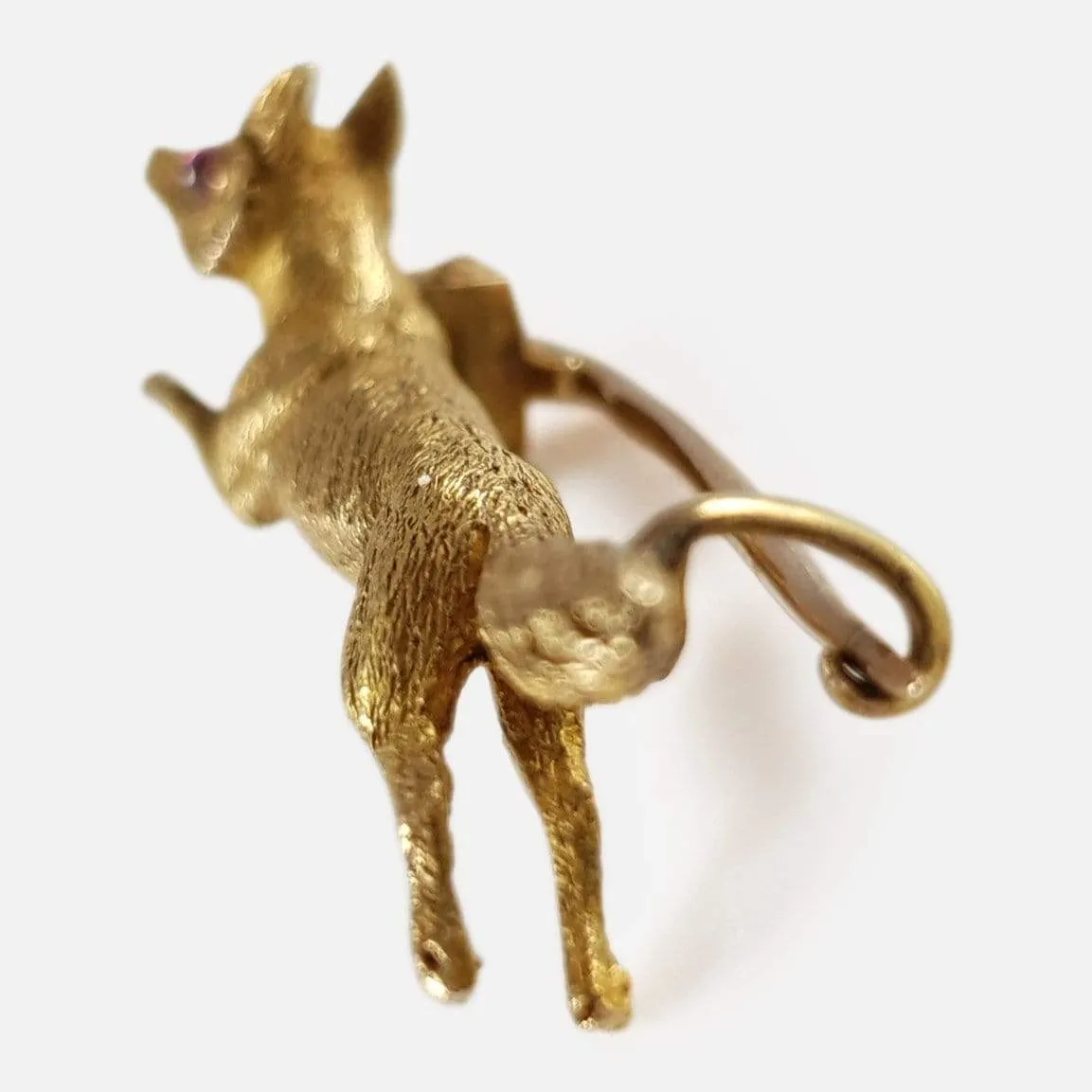 15ct Yellow Gold Fox Hunting Brooch