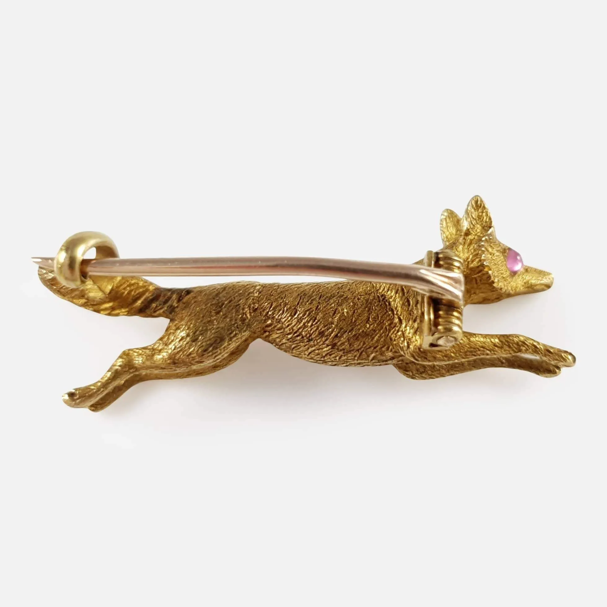 15ct Yellow Gold Fox Hunting Brooch