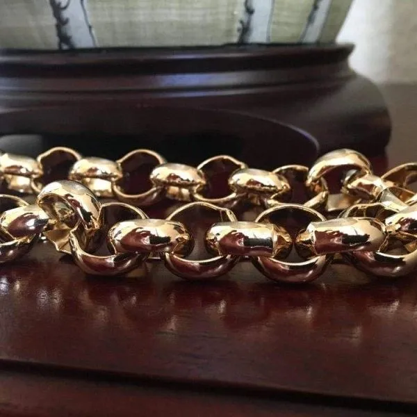 16mm Gold Filled Bonded Classic Belcher Bracelet 9/10 Inches