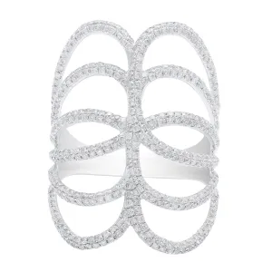 18kt White Gold Modern Lace Pavé Ring