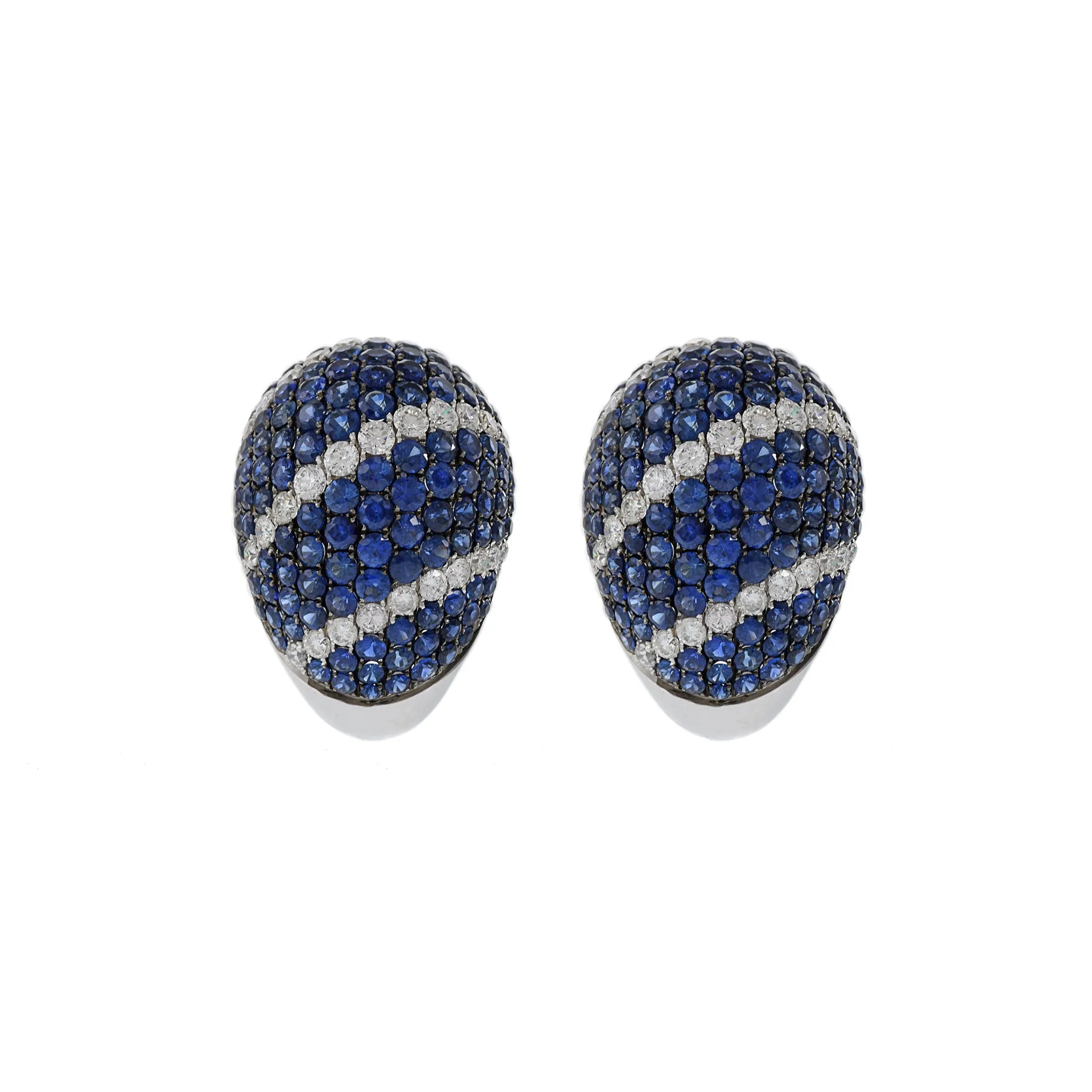 18KT White Gold Sapphire Earrings Huggies