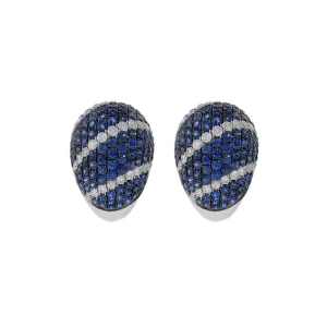 18KT White Gold Sapphire Earrings Huggies