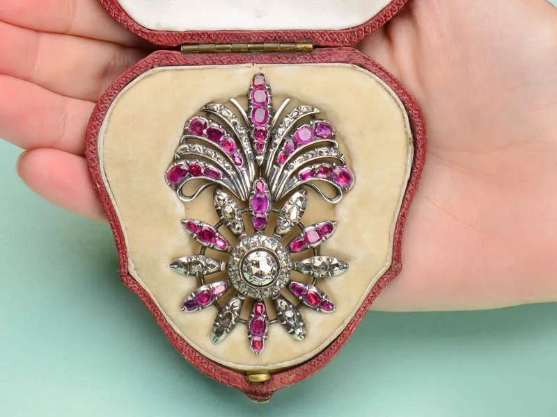 18th Century Burmese Ruby & Diamond Pendant