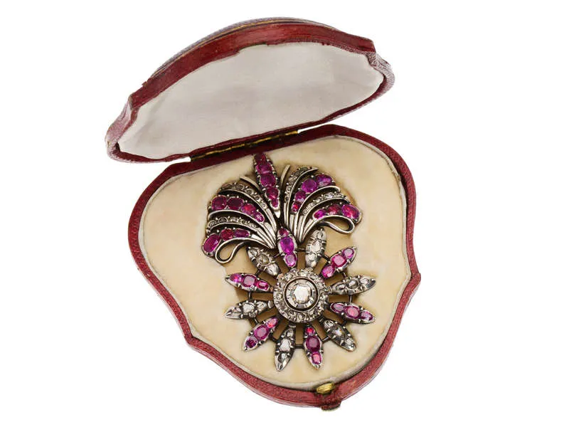 18th Century Burmese Ruby & Diamond Pendant