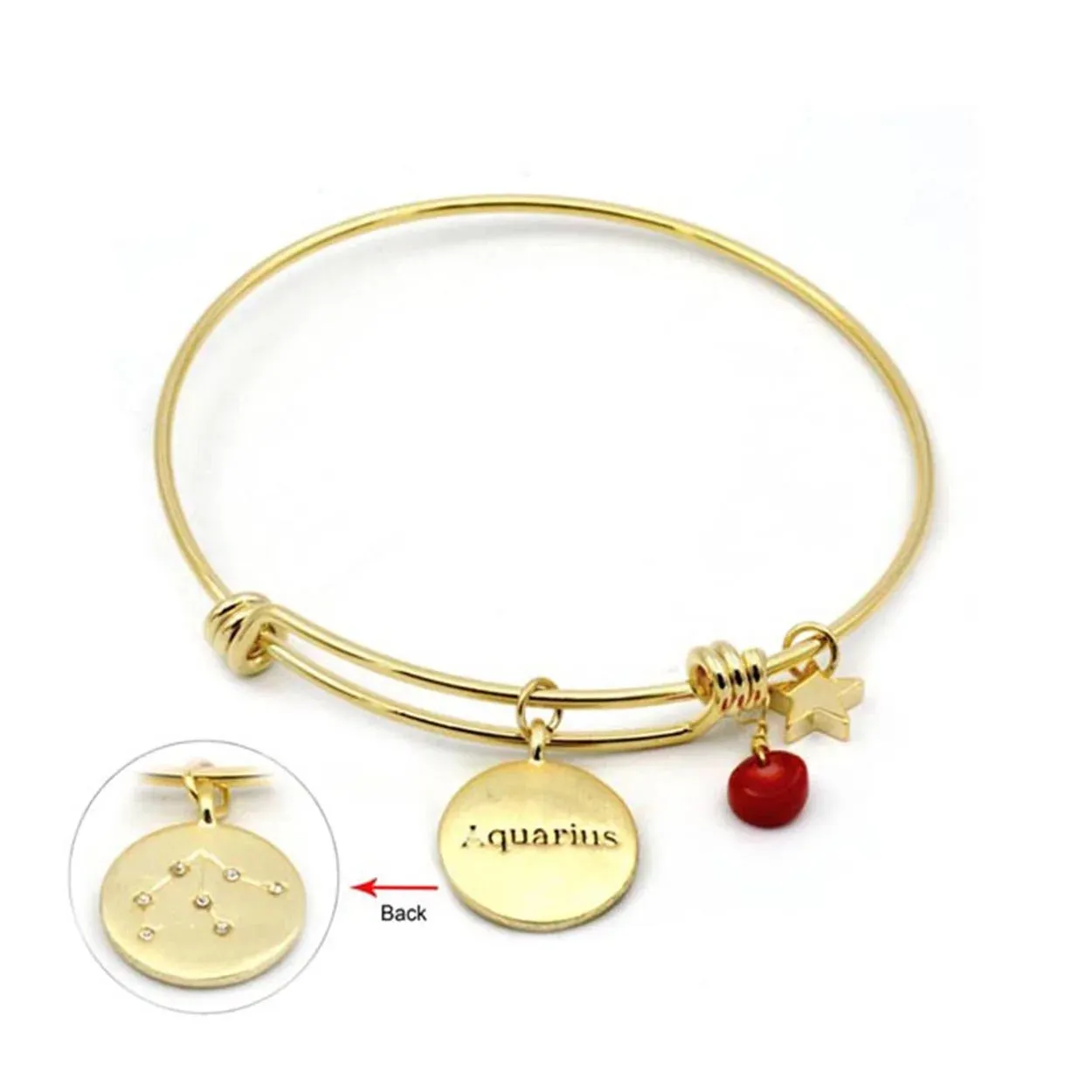 20 KARAT GOLD PLATED AQUARIUS ZODIAC BRACELET