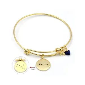 20 KARAT GOLD PLATED TAURUS ZODIAC BRACELET