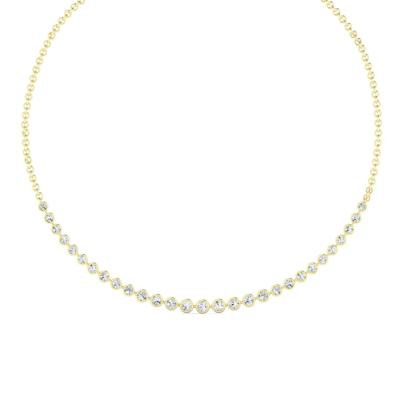 2.0ct Graduated Bezel Set Lab Diamond Necklace