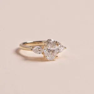 2.30ct Isla | Oval Cut Diamond Three Stone Engagement Ring | R2W