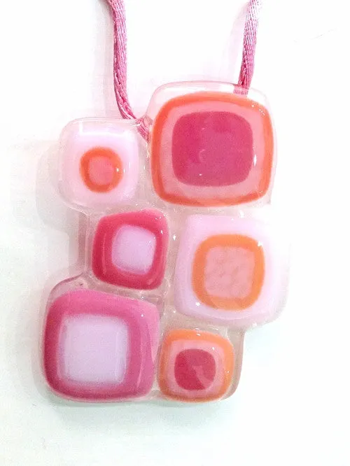 Abstract Squares Pendant - Brown