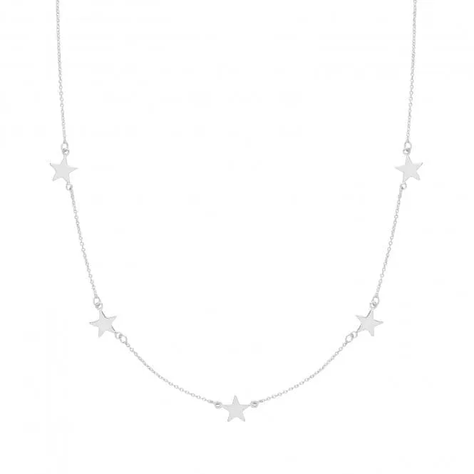 Acotis Silver Necklace Rhodium Plated Star G3372