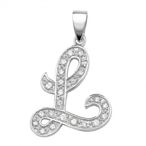 Acotis Silver Pendant Zirconia Initial G6128/L