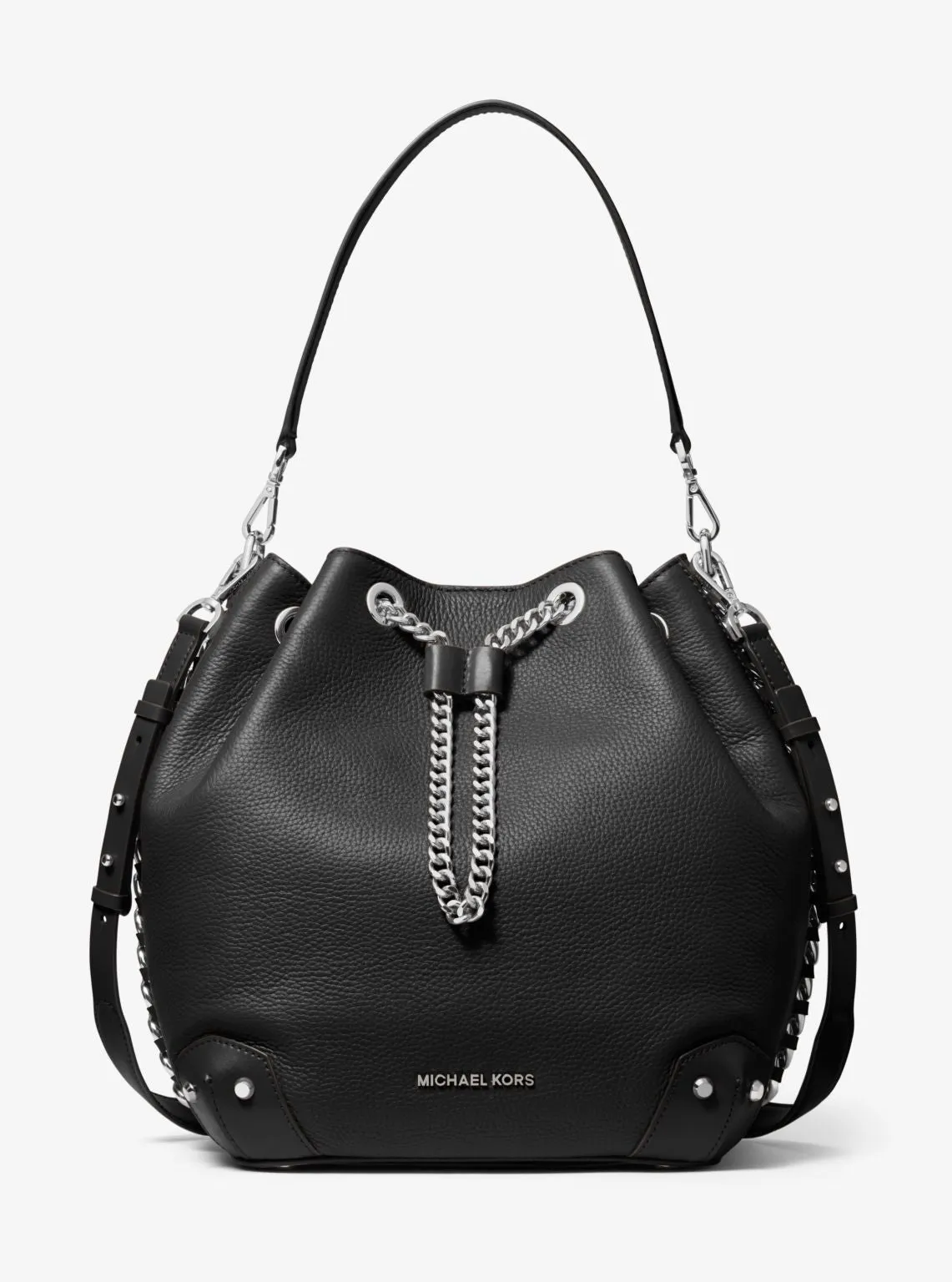 Alanis Large Pebbled Leather Bucket Bag