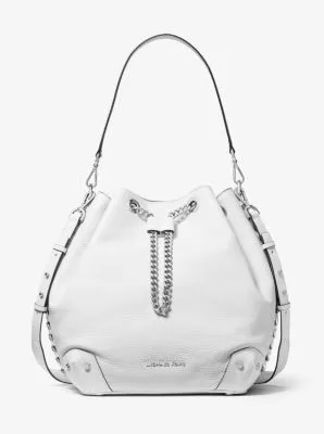 Alanis Large Pebbled Leather Bucket Bag