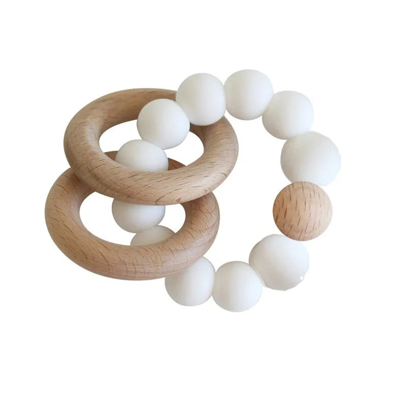 Alimrose - Beechwood Teether Rings Set - Milk