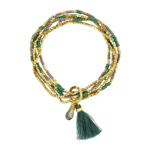 Ashiana Five Row Bracelet in Green