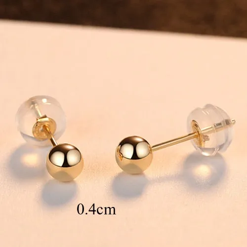 Ball Stud Earrings | Gold Ball Stud | Minimalist Earring | Tiny Bead Studs | 18K Yellow Gold Dainty Studs | Small Studs | Tiny Ball Earrings