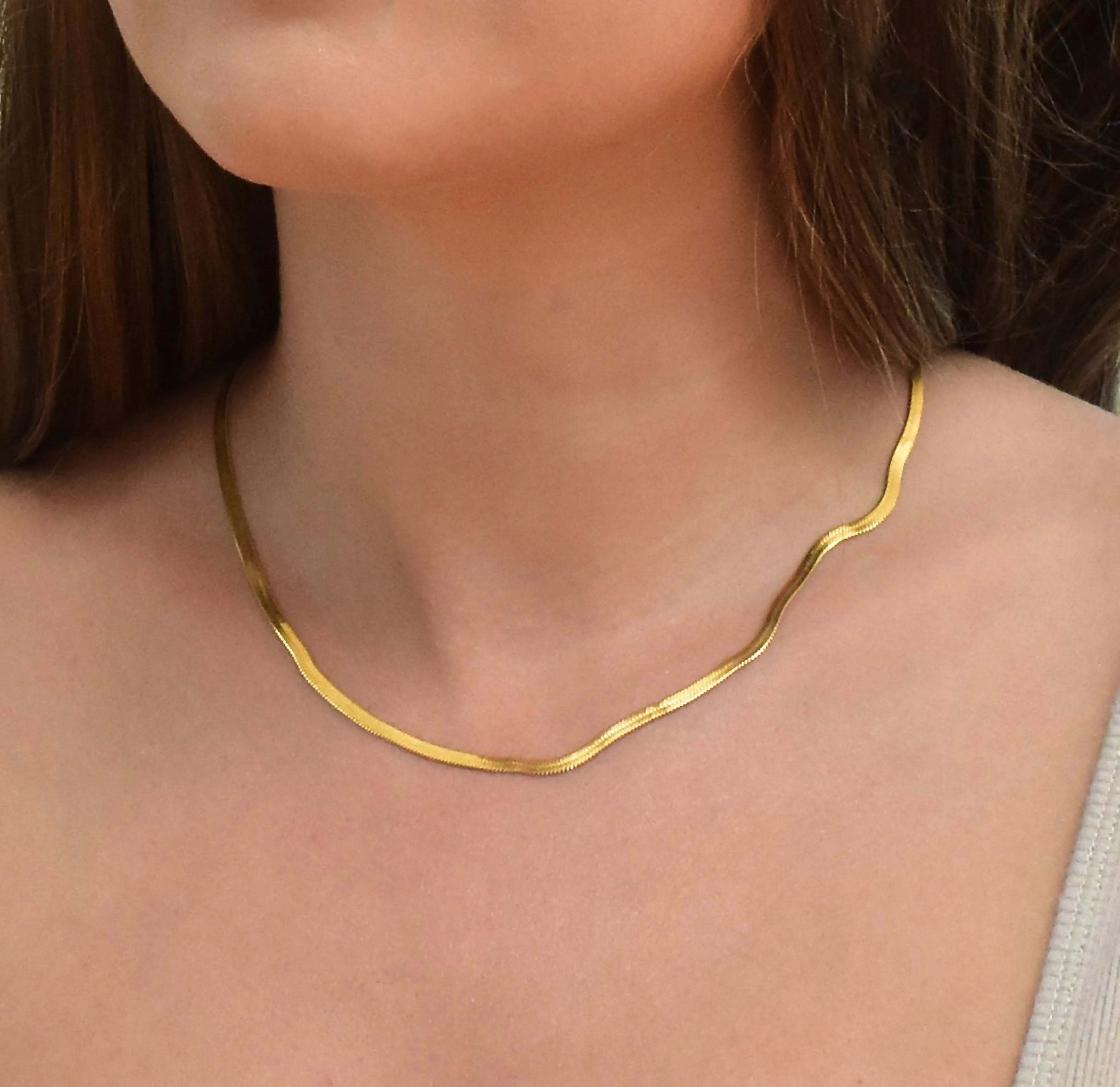 BECCA GOLD SNAKE CHAIN NECKLACE