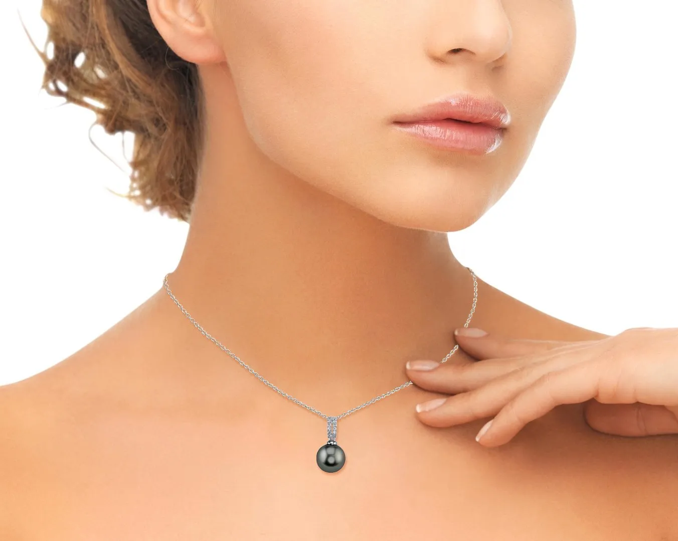 Black Tahitian Pearl & Diamond Jet Set Pendant