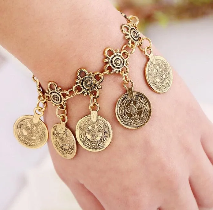 Bohemian Thin Coin Bracelet