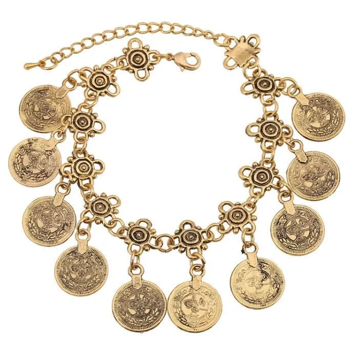 Bohemian Thin Coin Bracelet