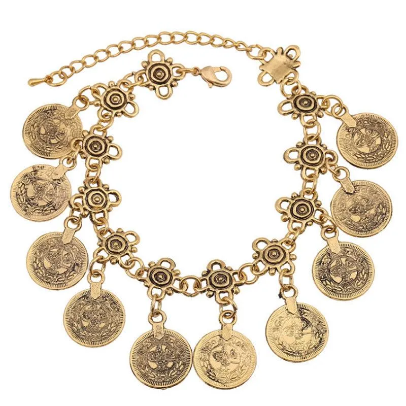 Bohemian Thin Coin Bracelet