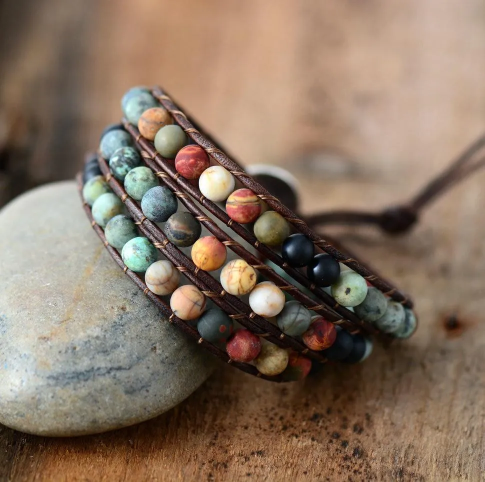 Boho Multilayer Leather Wrap Bracelet