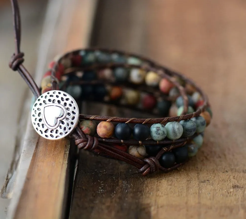 Boho Multilayer Leather Wrap Bracelet