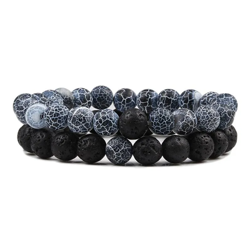 Boho Natural Lava Stone Beaded Bracelets