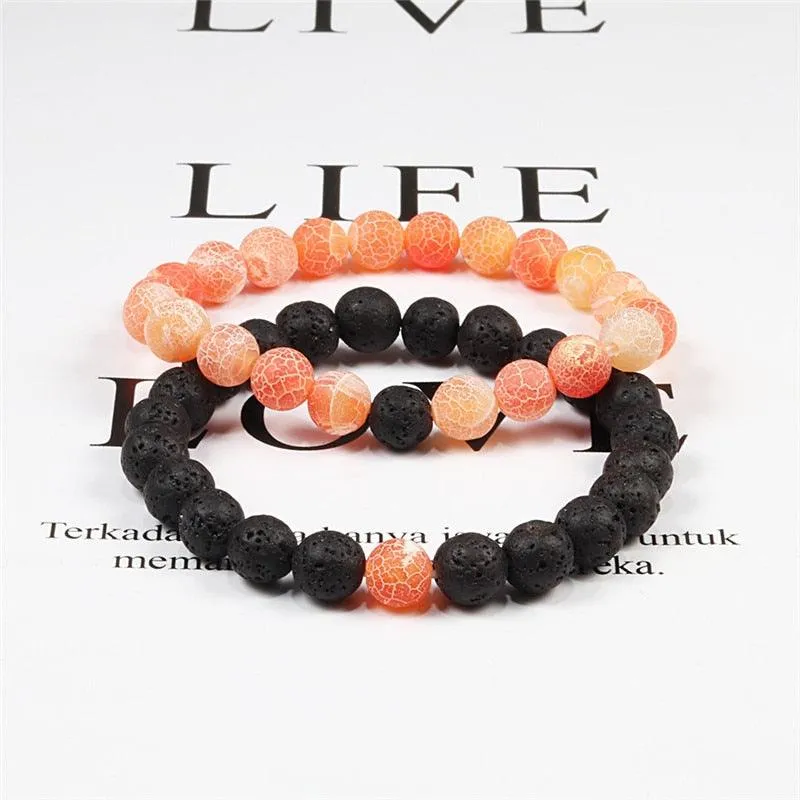 Boho Natural Lava Stone Beaded Bracelets