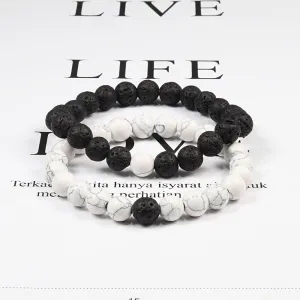 Boho Natural Lava Stone Beaded Bracelets