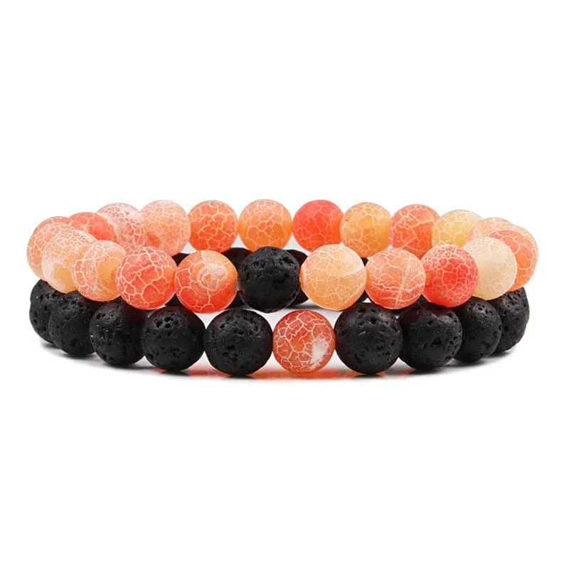 Boho Natural Lava Stone Beaded Bracelets