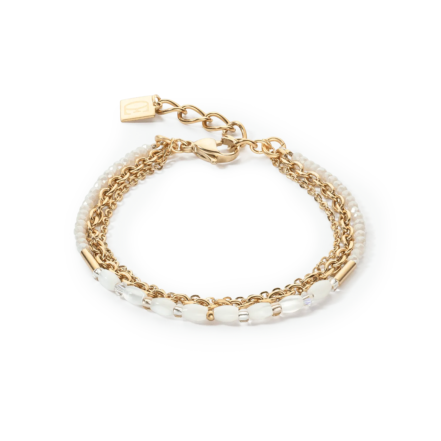 Brilliant Square Layer Gold Bracelet