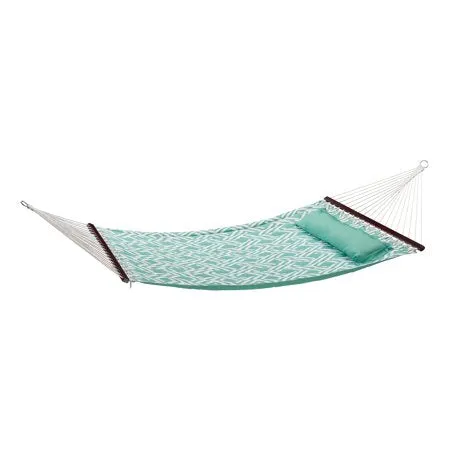 Chic Isle Quilted Outdoor Double Hammock in Mint