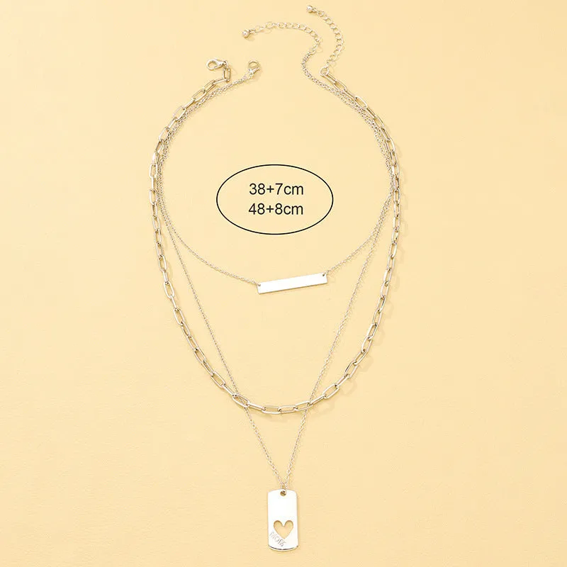 Chic Metal Chain Layered Necklace Set with Collars - Vienna Verve Collection